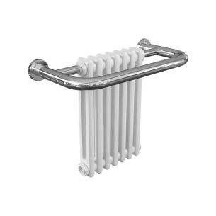 Trade Direct Surrey, Traditional Column Towel Radiator, Chrome & White, 491x623mm