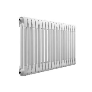 Apollo Monza, 2 Column Horizontal Radiator, Aluminium, White, 420mm x 802mm